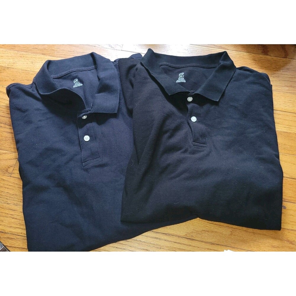 Lot Of Two Harbor Bay Polo Shirt Mens 4XLT Navy And Black  Short Sleeve HB Adult